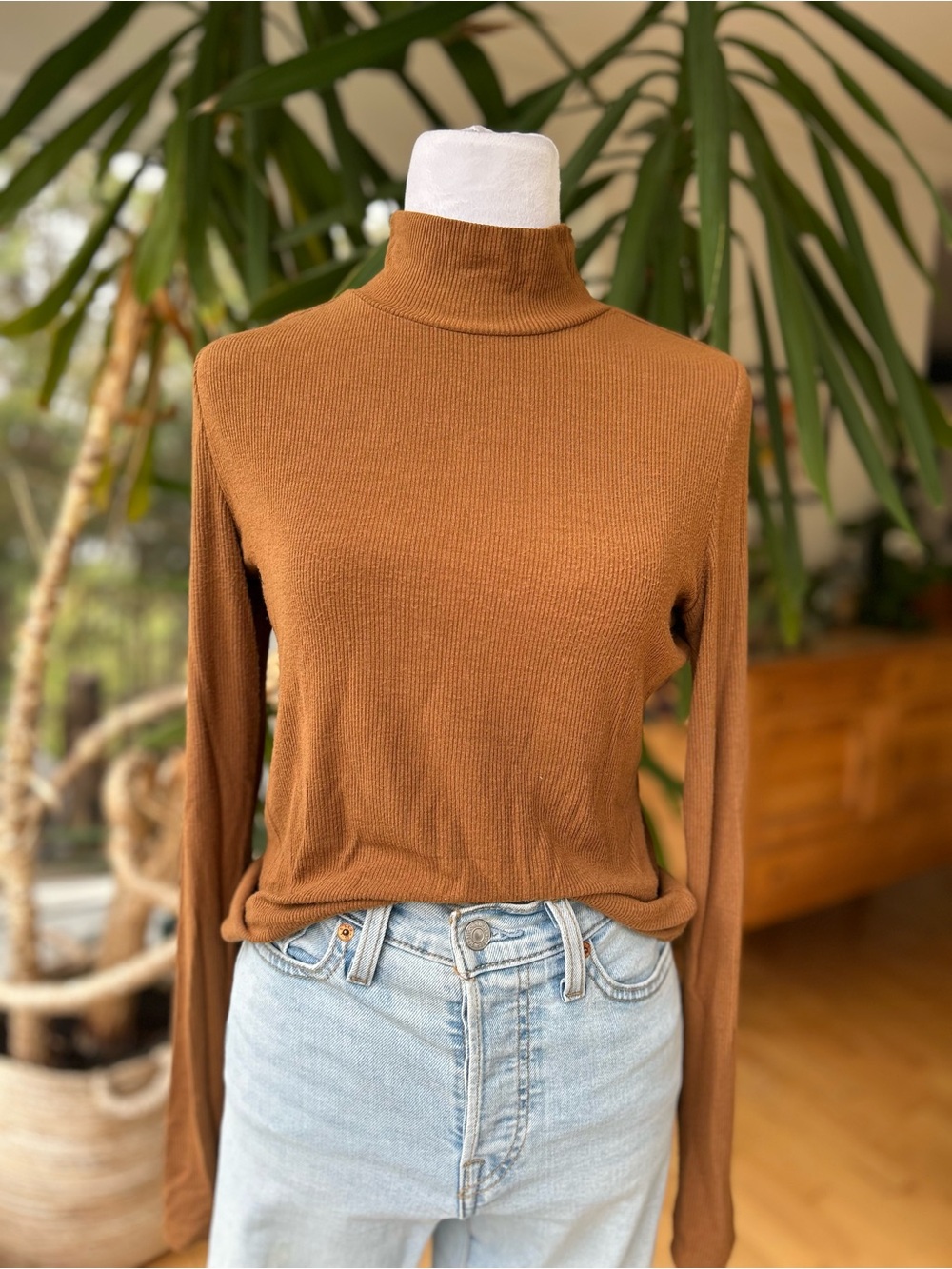 Gentle Fawn Ribbed Turtleneck in Camel